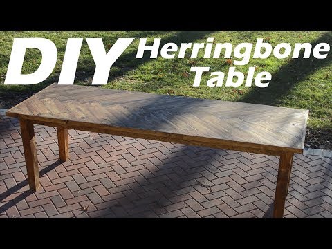 $20 DIY Herringbone Dining Table *Full Build!* #woodworking #howto #table