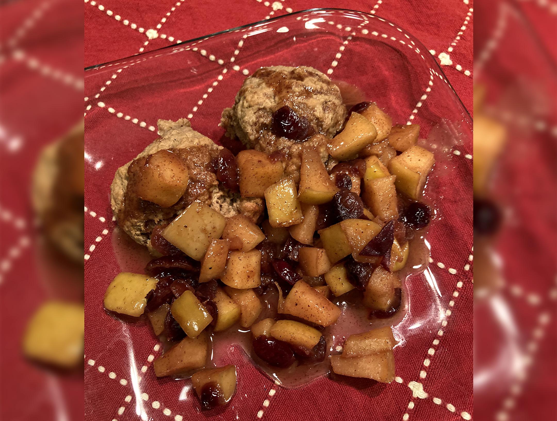01 Spiced Mocha Biscuits with Apple Cranberry Compote.JPG