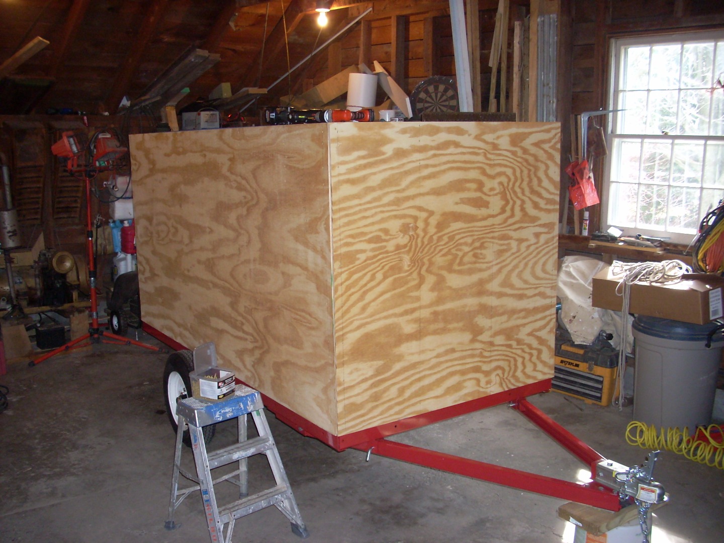 015 - Trailer Build - Front Wall Sheeting Installed.JPG