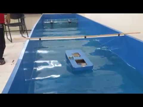 1# Wave tank demo BARGE model testing || ARDUINO || DIY ||  Open source