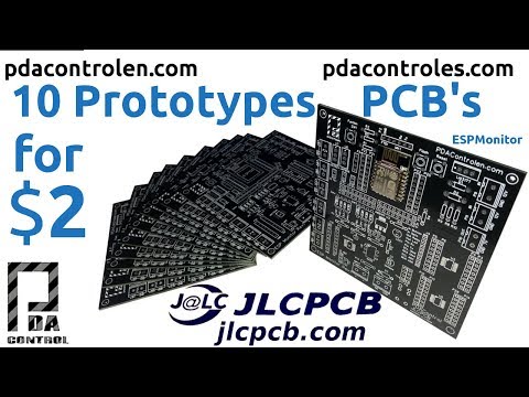 10 Prototypes PCB's for $2 !!!  JLCPCB -  ESPMonitor Rev1 : PDAControl