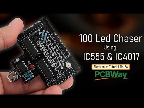 100 LED Chaser Circuit Using IC555 and CD4017