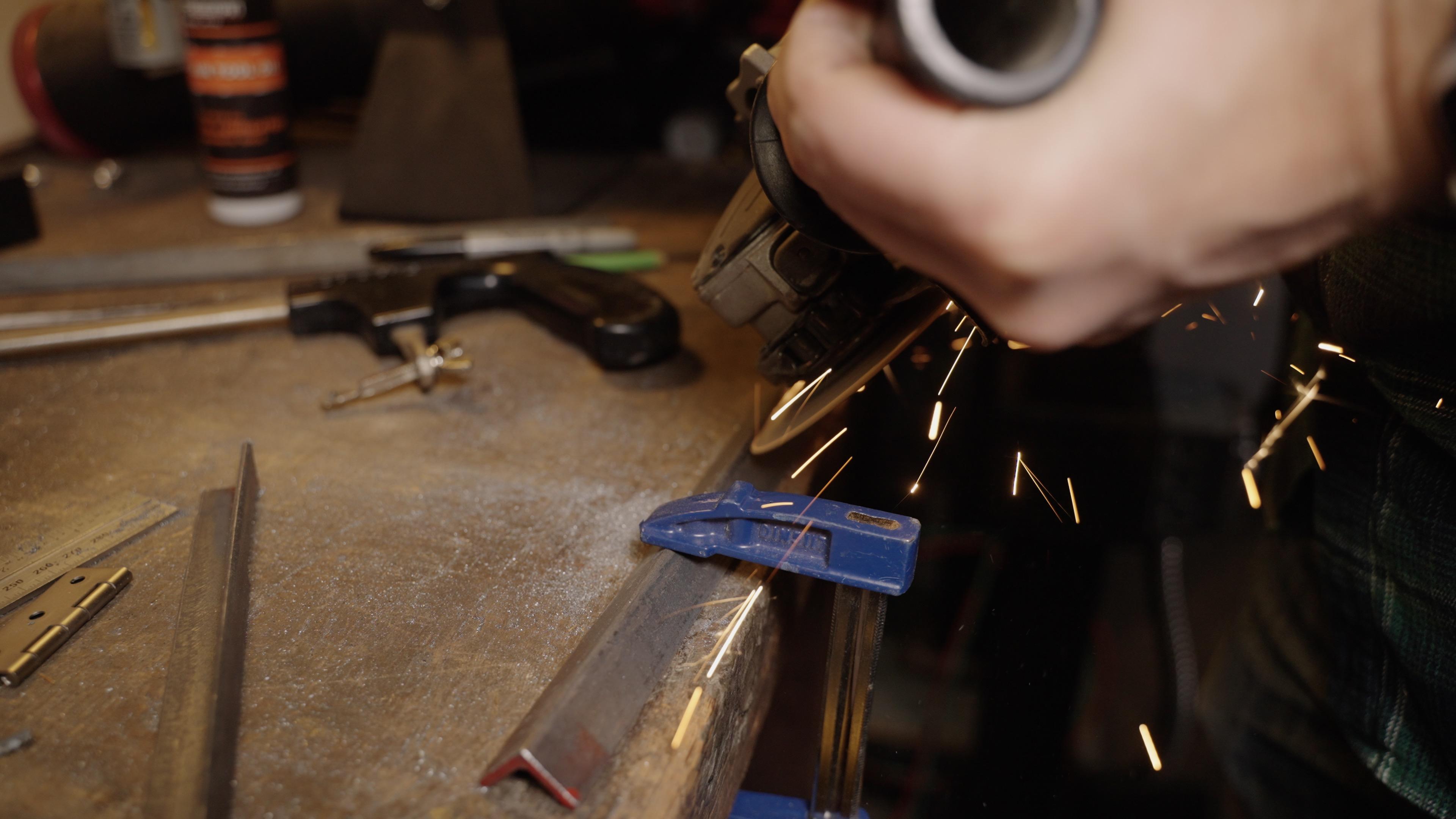 11. Cut hinge Slot with Angle Grinder.jpg