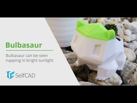 3D Printed Bulbasaur Plant Pot Designed in SelfCAD