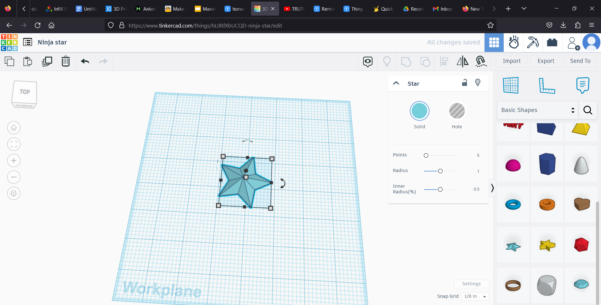 3D design Ninja star _ Tinkercad &mdash; Mozilla Firefox 9_27_2023 3_36_06 PM.png