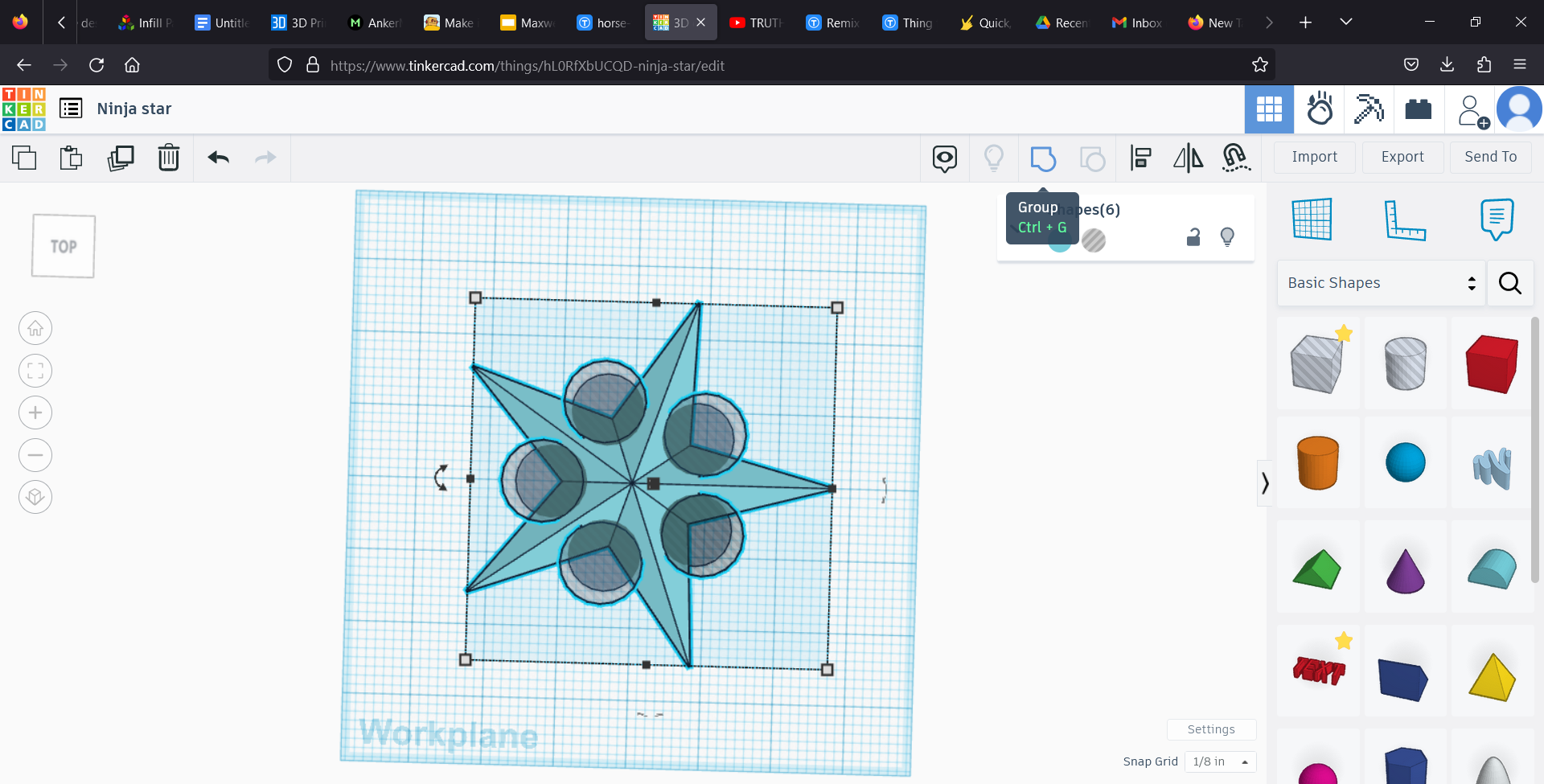 3D design Ninja star _ Tinkercad &mdash; Mozilla Firefox 9_27_2023 3_38_10 PM.png