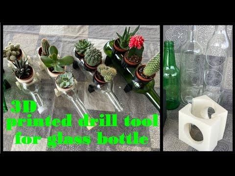 3D printed drill tool for glass bottle