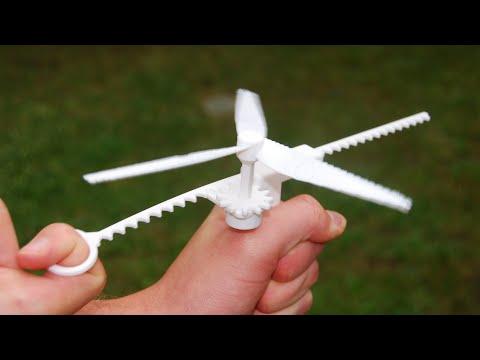 3D-printed Beyblade-Style Propeller Launcher - Demo