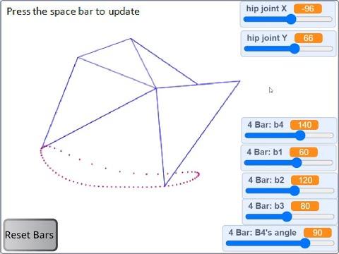 4 Bar Walking Linkage Optimizer