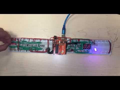 4-bit adder addition using a 7 segment display (base-ten) Arduino Project tutorial in description
