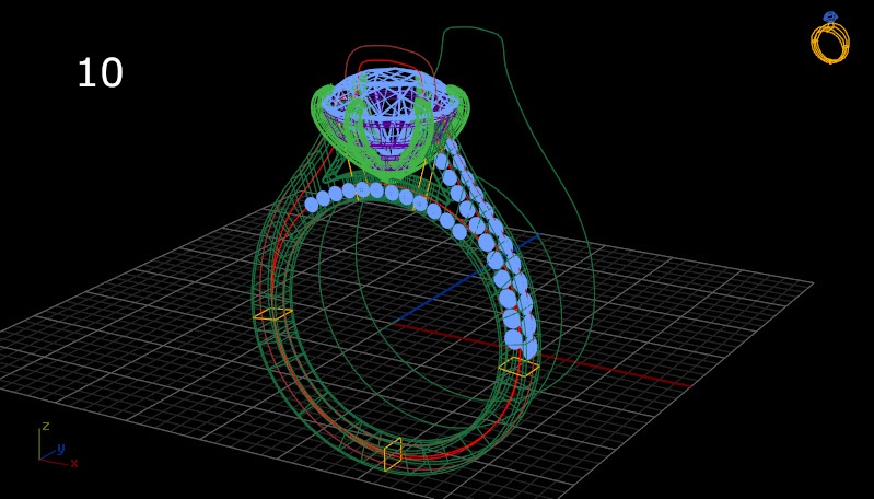 6 - layout side diamonds and reshape center prongs.jpg