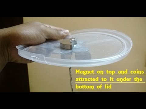 A creative use of magnet. Collect fallen or scattered coins using magnet