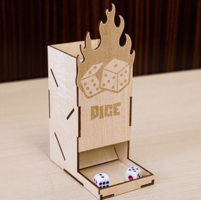 A well-cut wooden dice tower.png