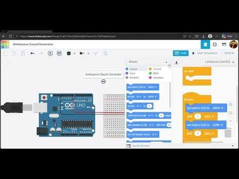 Ambulance Sound Generator #Coding #Programming #EmbeddedSystems #IoT #Tinkercad