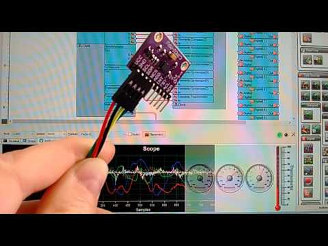 Arduino Nano: Accelerometer Gyroscope Compass MPU9250 I2C Sensor with Visuino