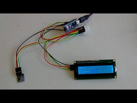 Arduino Nano: BMP180 Barometric Pressure and Temperature I2C 2 X 16 LCD Display with Visuino