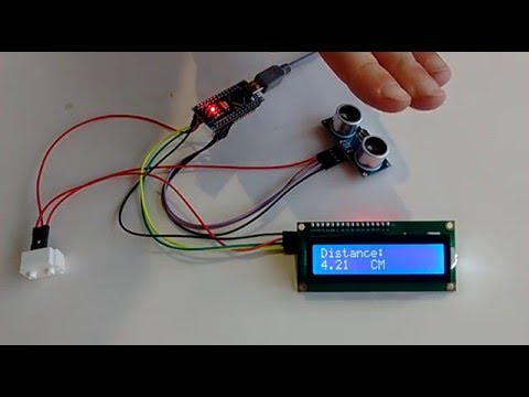 Arduino Nano: Ultrasonic Ranger(Ping) Distance I2C 2 X 16 LCD Display With Visuino