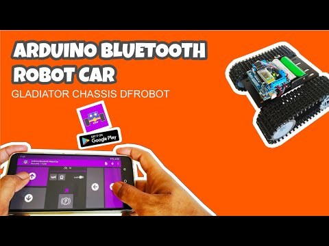 Arduino Robot Car Bluetooth Controlled and Programmed With Android - Gladiator Chassis DFRobot