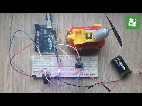 Arduino UNO + DC motor + L293D + Potentiometer + LED RGB