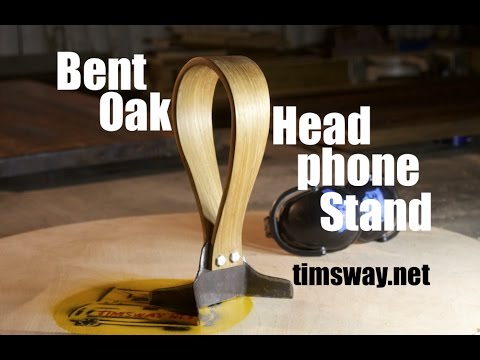 Bent Oak &amp;amp; Steel Headphone Stand (Reclaimed, of course)