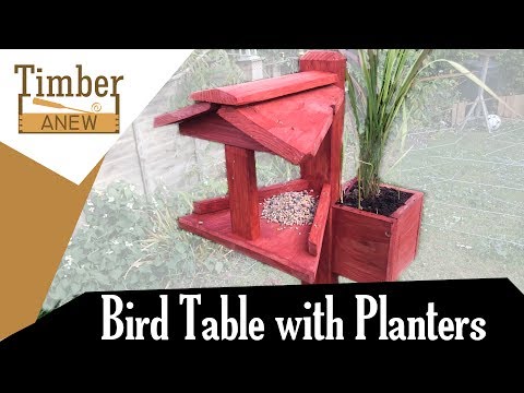 Bird Table with Planters - Woodworking Project