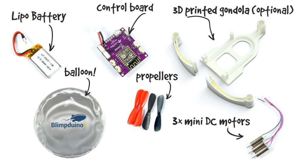 Blimpduino Kit components.jpg