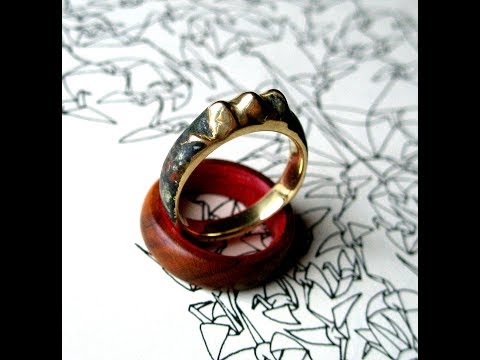 Brass and stone Mountain Ring