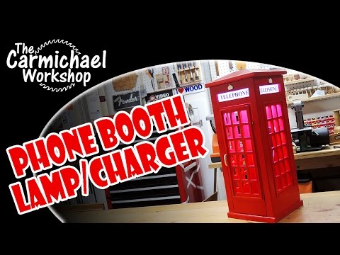 British Phone Booth Lamp &amp;amp; Charger - 2x4 Woodworking Contest Project