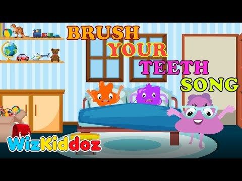 Brush Your Teeth *New* | Nursery Rhymes | 2 Minute Tooth Brushing Song for Kids | WizKiddoz