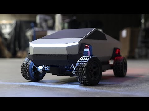 Build Working RC Tesla Cybertruck with Solar Roof and Lights!