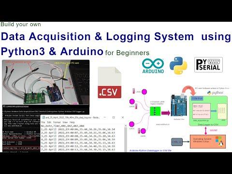 Build a Arduino based 4 channel Python 3 data logging system (DAQ) to CSV text file for beginners