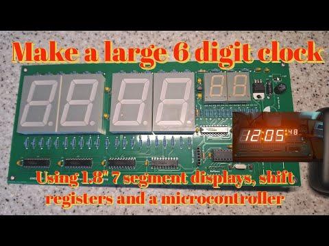 Build a large LED clock with 1.8&quot; digits plus 0.8&quot; for seconds. Uses RTC for accuracy. ATMEGA168P