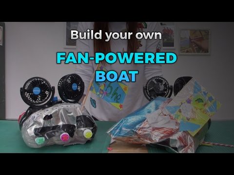 Build your own Fan-Powered Boat | Kids Invent Stuff