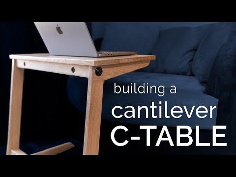 Building a CANTILEVER SIDE TABLE // C Table // End Table // FREE PLANS