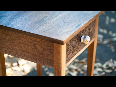 Building an End Table with Handcarved Designs // DIY