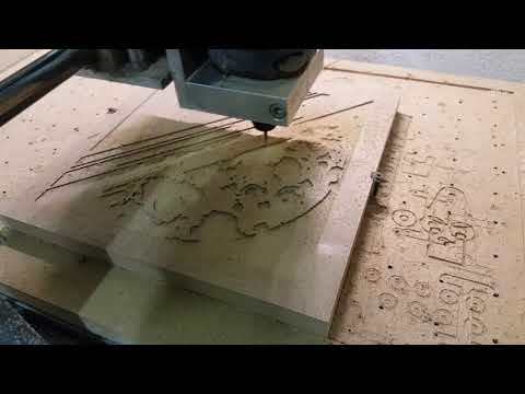 CNC Milling the MDF for the Moon Surface dessert!