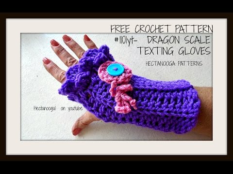 CROCHET DRAGON SCALE TEXTING GLOVES, FINGERLESS GLOVES, CROCODILE STITCH, Mermaid stitch