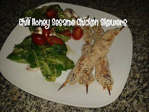 Chili Honey Sesame Chicken Skewers recipe