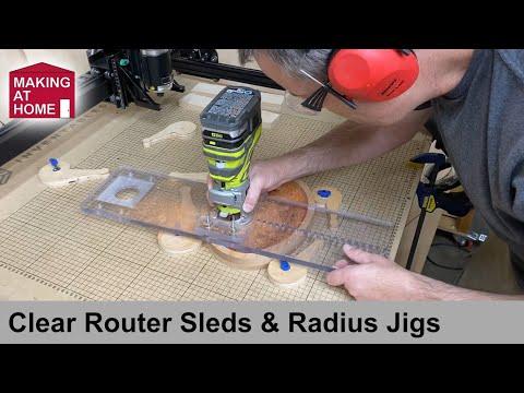 Clear Router Sleds and Radius Jigs