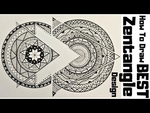 Complex Doodle Zentangle Art Design For Beginners, Easy Tutorial Drawing Step By Step How To Draw