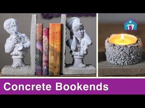 Concrete Statue Bookends &amp;amp; Tealights