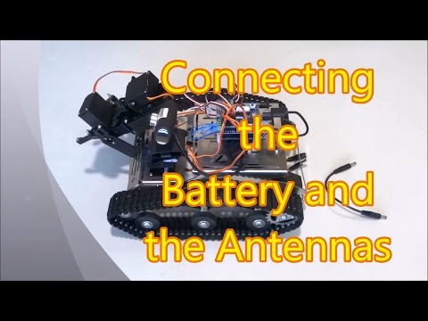 Connecting the Battery and Installing the Antennas of the Kuman Robot