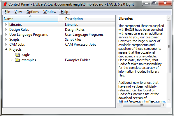 Control Panel - EUsersRossDocumentseagleSimpleBoard - EAGLE 6.2.0 Light_2012-08-21_17-06-48.png