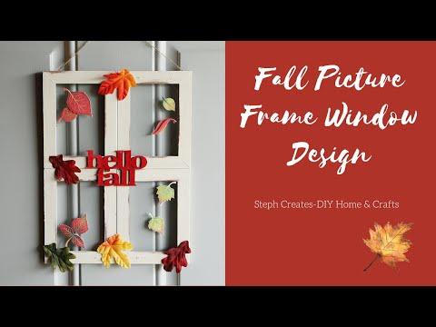 Create a Fall faux window design using Dollar Tree picture frames