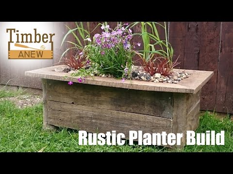 Create a Rustic Log and Pallet Wood Planter
