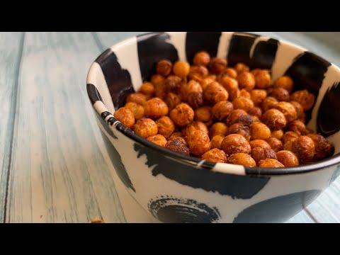 Crispy Crunchy Healthy Plant Based Air Fryer Roasted Chickpea Snacks