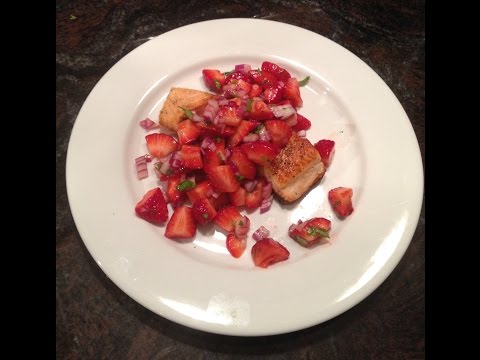Crispy Salmon with Strawberry Basil Salsa