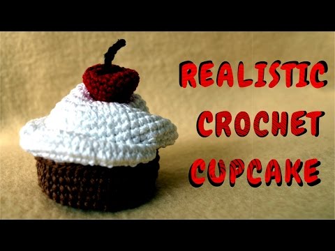 Crochet Cupcake With Realistic Swirly Cream And Cherry On Top - FULL HD 2015