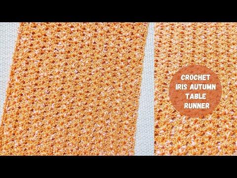 Crochet Iris Autumn Table Runner