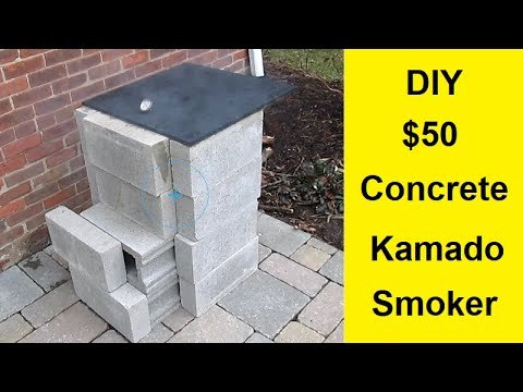 DIY $50 Concrete Kamado Smoker